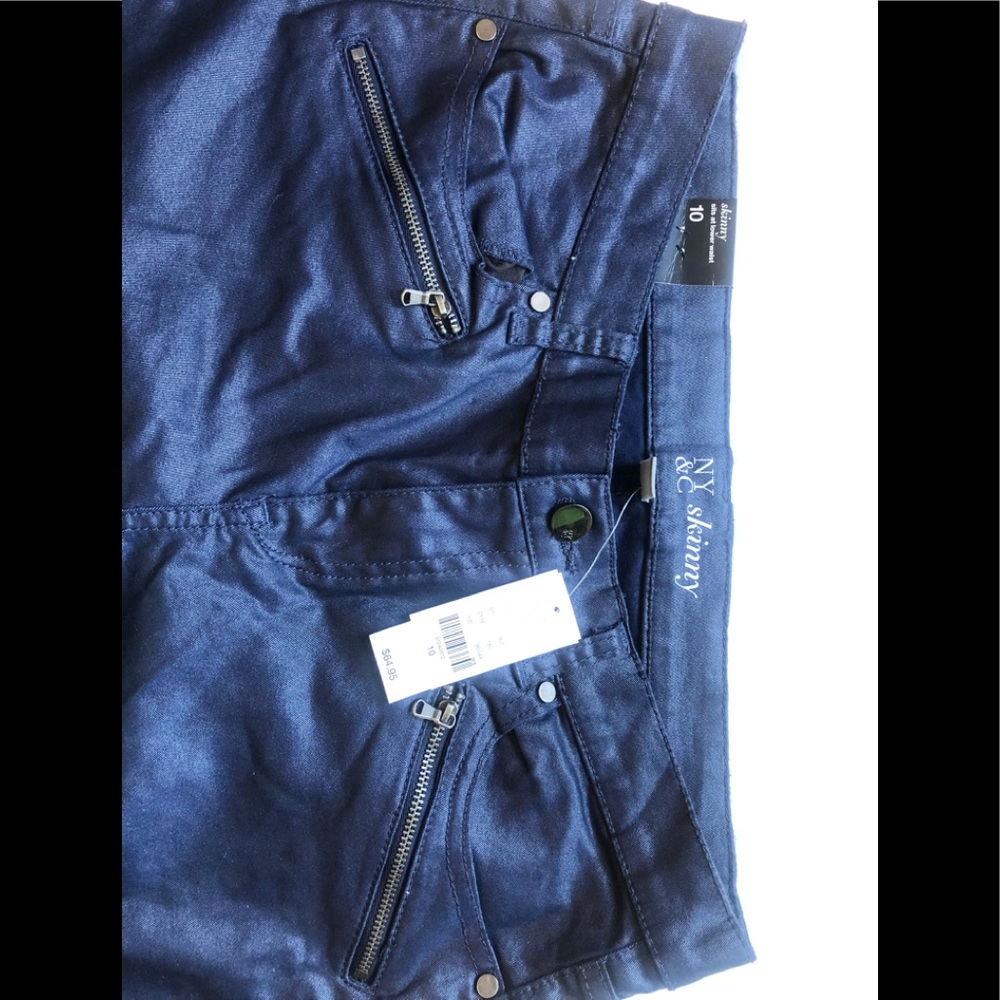 NY&C size 10 metallic skinny jeans NWT